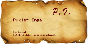 Pukler Inge névjegykártya
